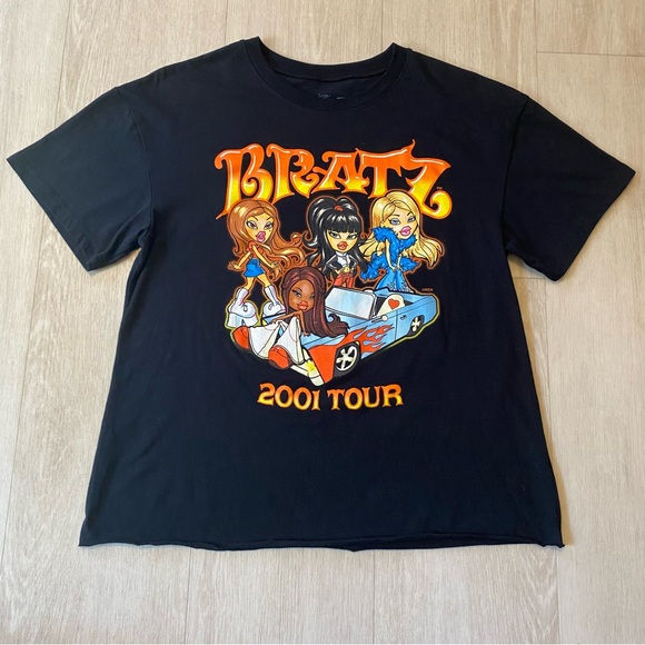 Y2k Bratz Black Graphic T-Shirt Womens large Retro Gothic - Picture 1 of 7